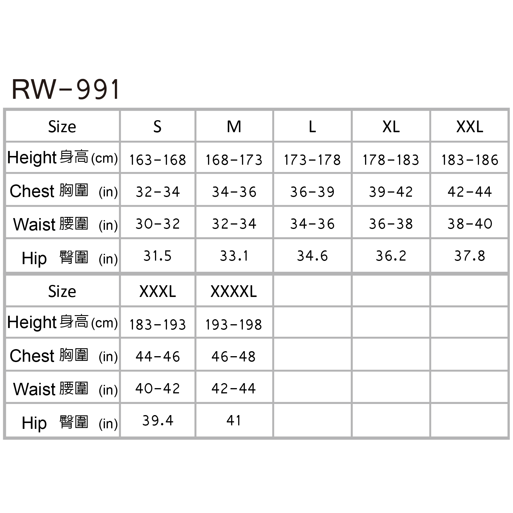 RW-991 ｜ Traje completo masculino de 3.0 mm